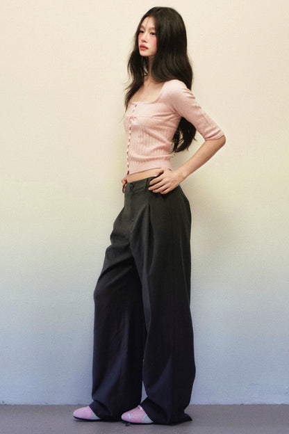 Apricot Pink Knitted Cardigan