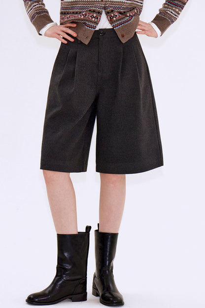 Retro Mist Gray Pleated Pants