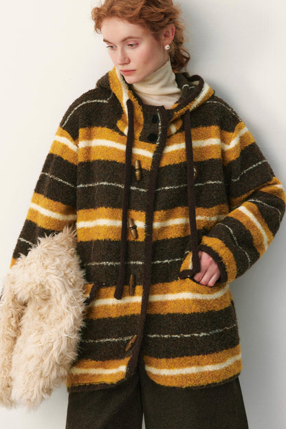 Melard Striped Hooded Coat