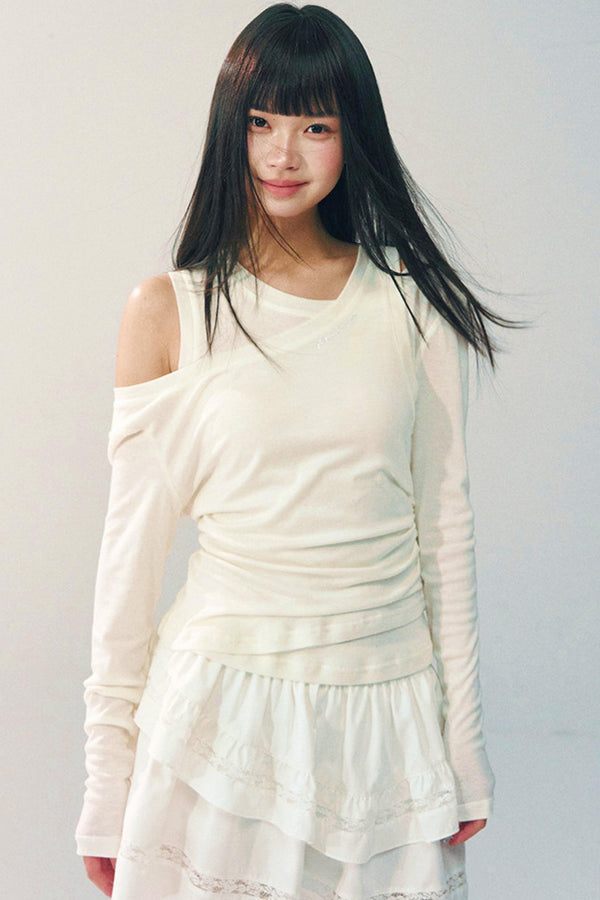 White Tencel Wool Knitwear Set