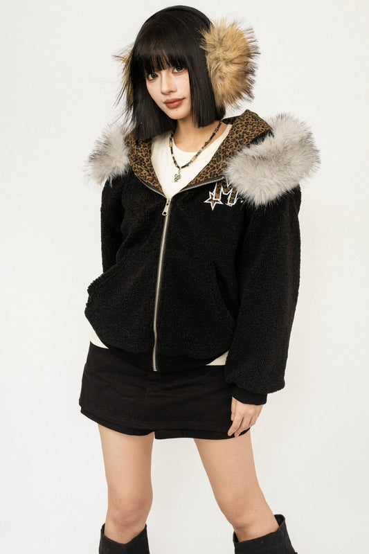 Retro Leopard Print Cotton Jacket