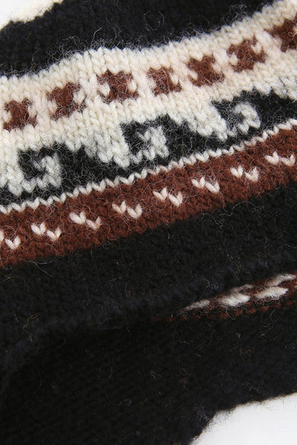 Fair Isle Wool Earflap Beanie