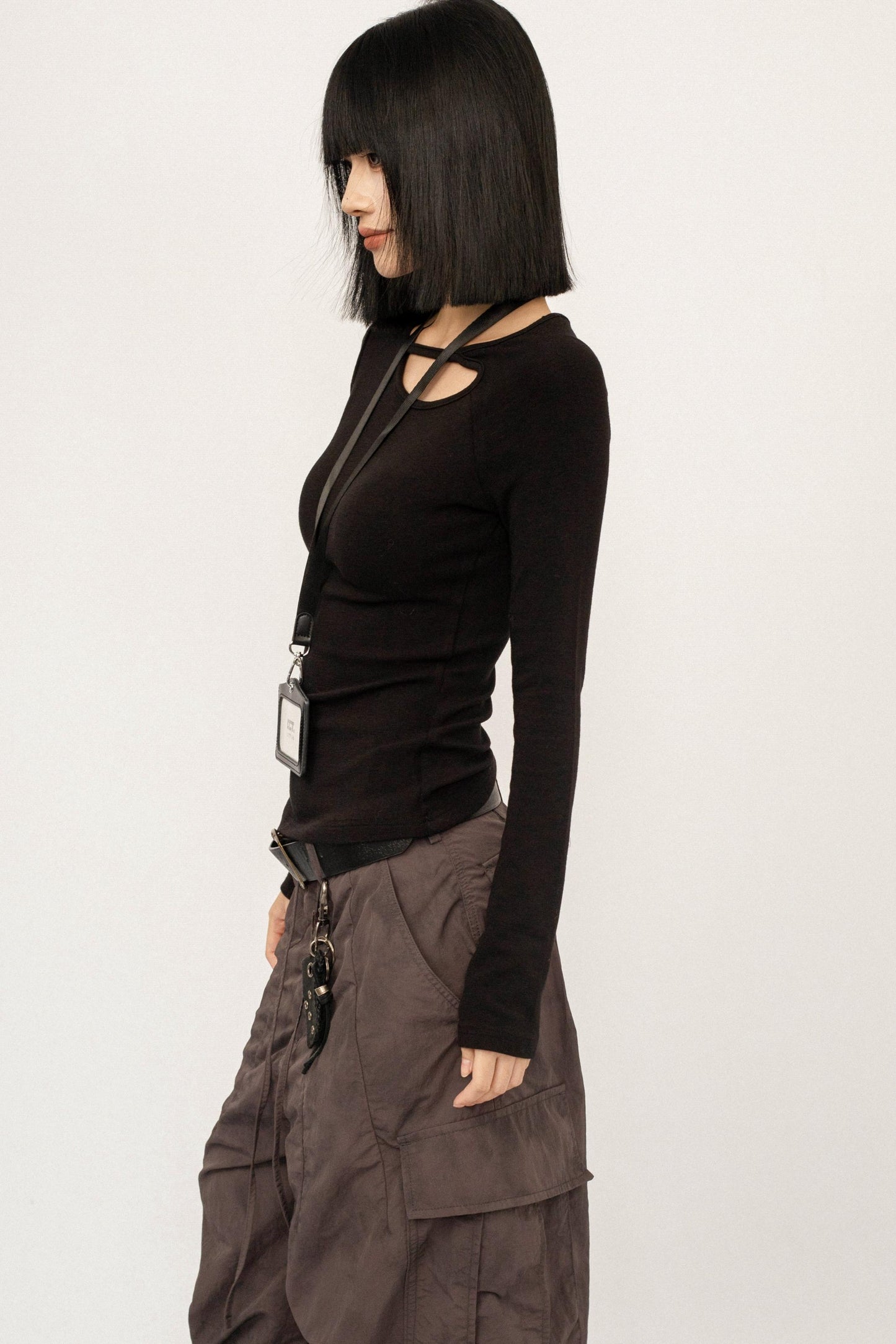 Retro Black Slim Top