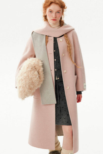 Silk Wool Reversible Scarf Coat