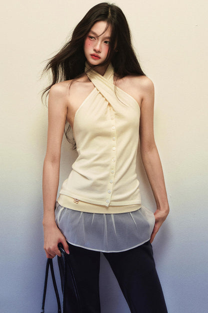 Fritillaria Cross Halterneck Top