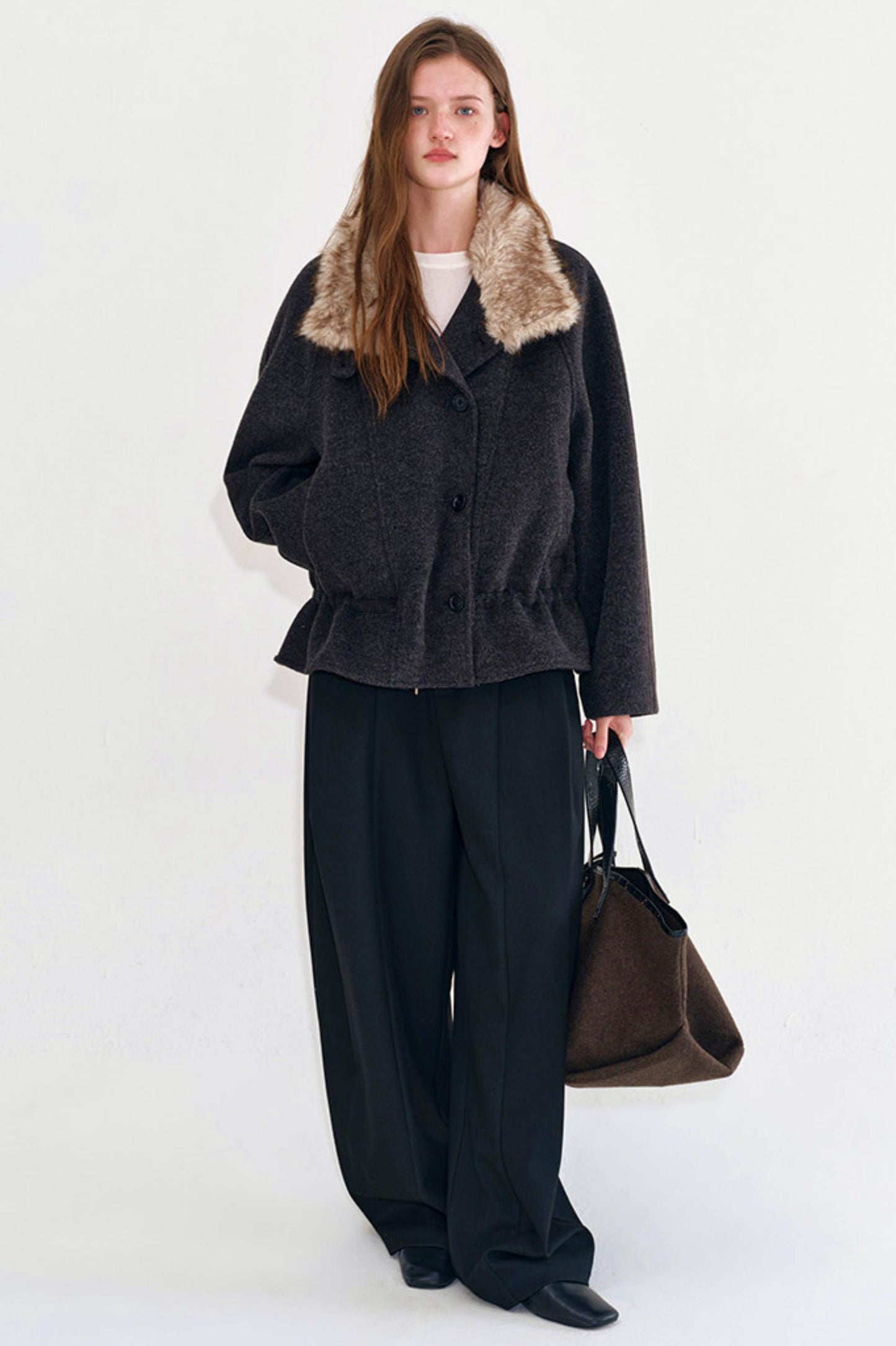 Sunset Wool Fur Collar Coat