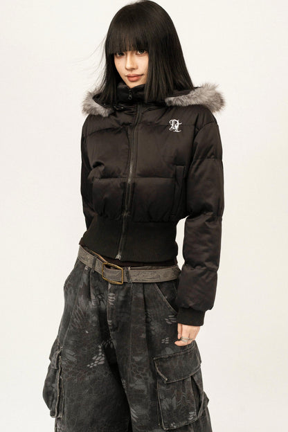 Retro Hooded Fur Collar Jacket
