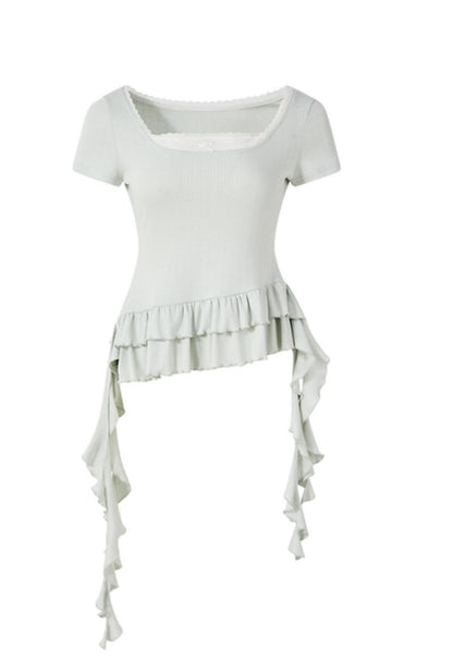 Ruffled Knit Tee