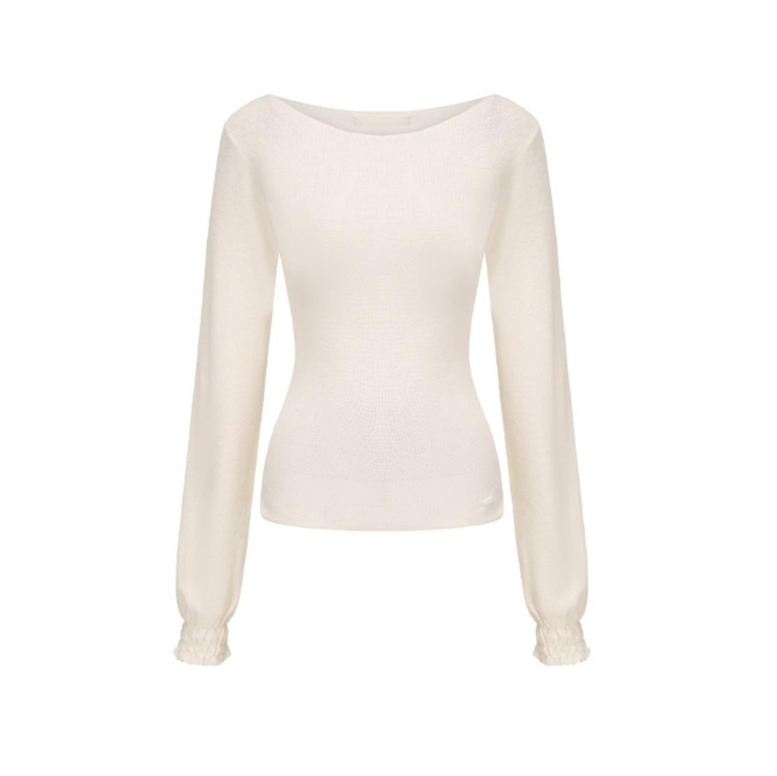 White Tea Chiffon Knit Top