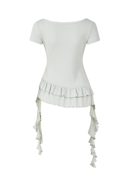 Ruffled Knit Tee