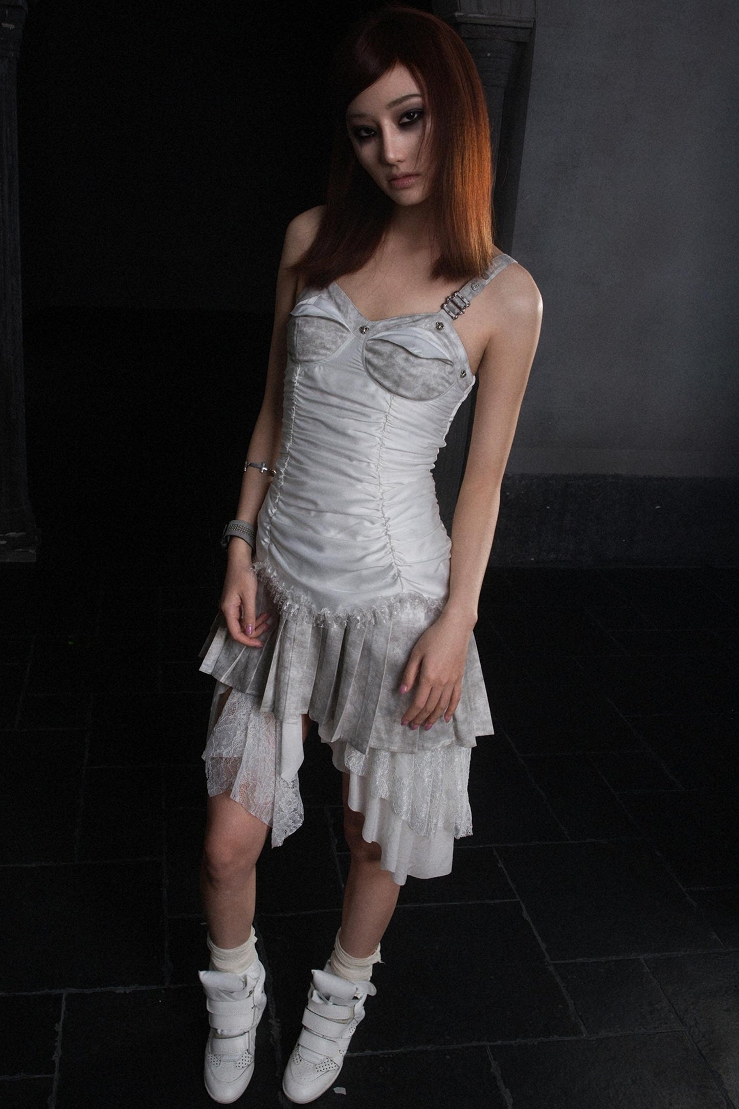 Punk Peplum Halter Dress