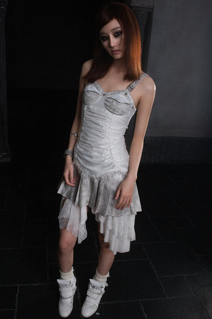 Punk Peplum Halter Dress