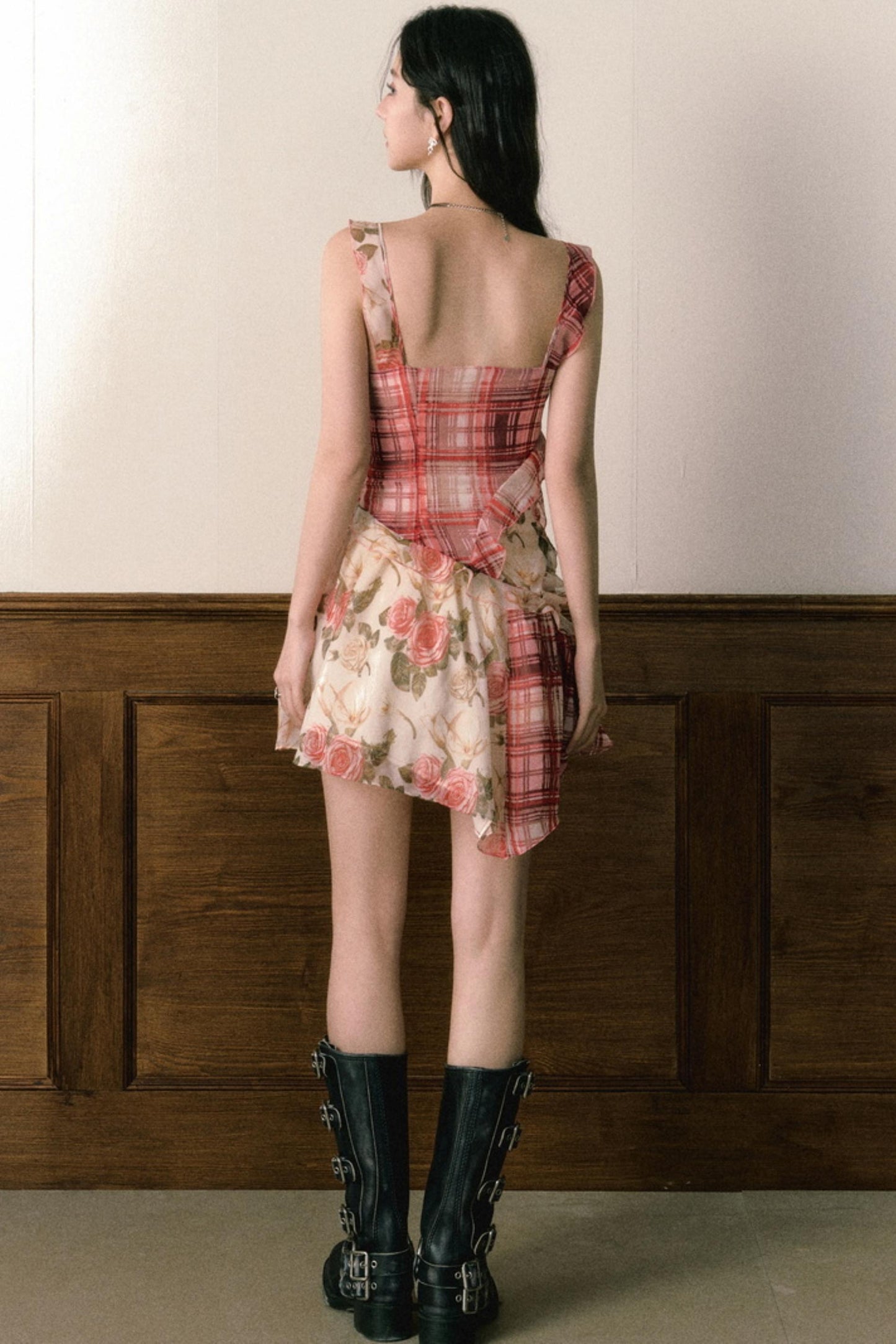 Floral Ruffle Halter Dress