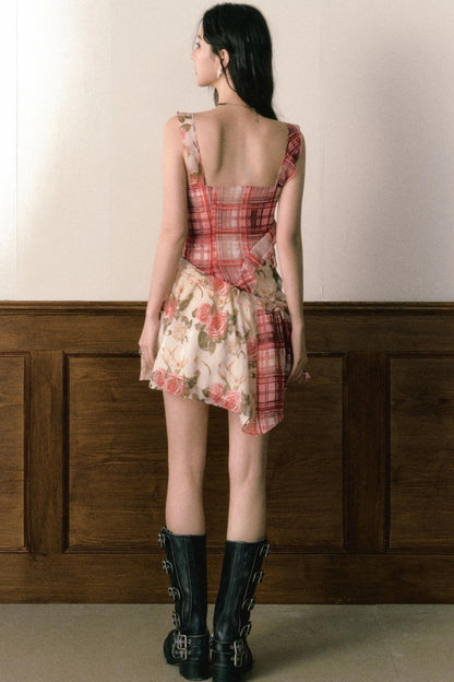 Floral Ruffle Halter Dress