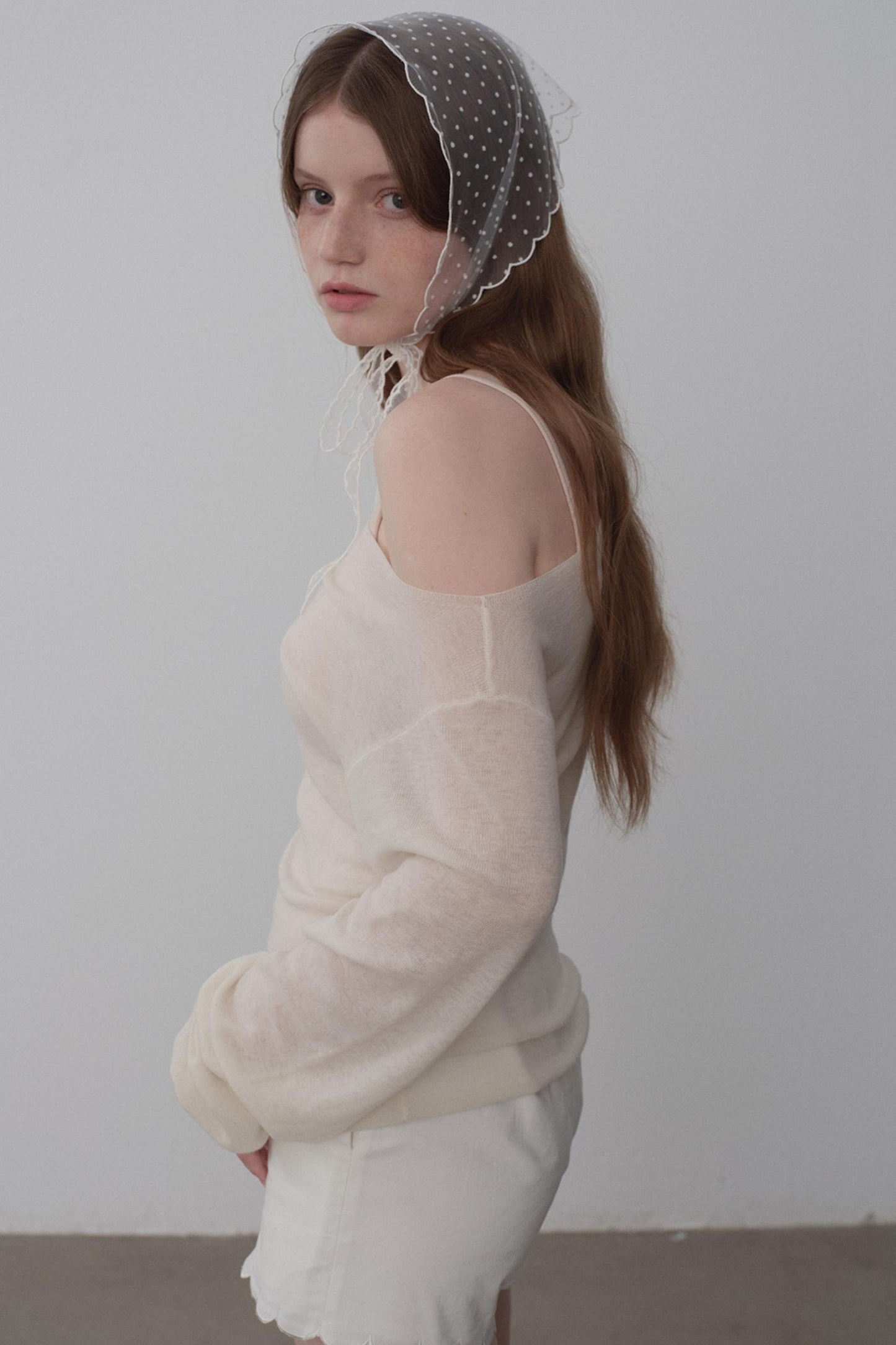 White Tea Chiffon Knit Top