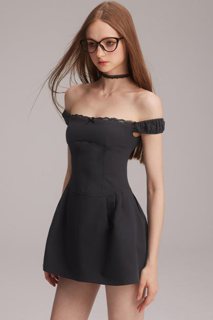 Polka Dot One-Shoulder Dress