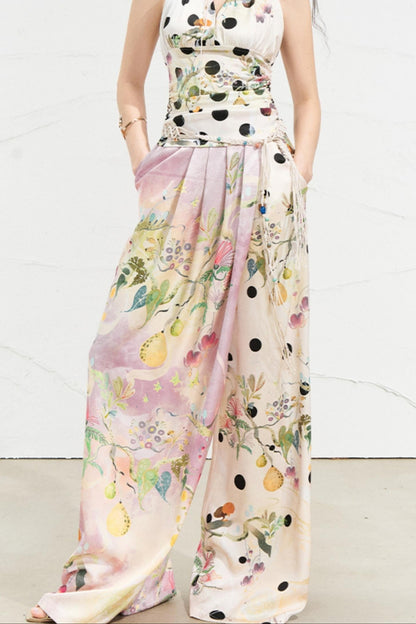 West Draped Wide-Leg Trousers