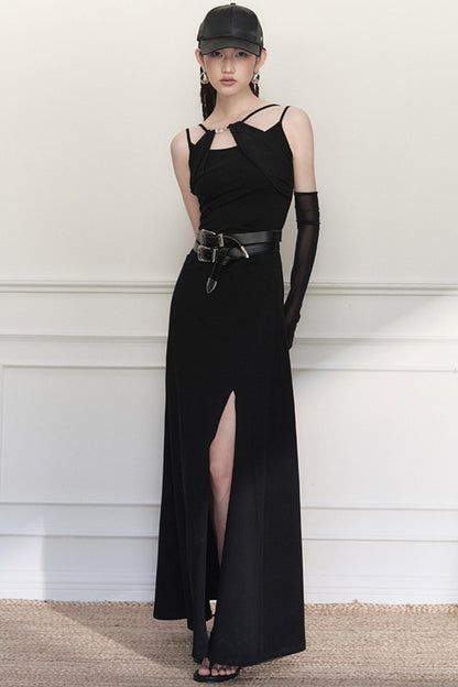 Nightshade Irregular Halter Dress