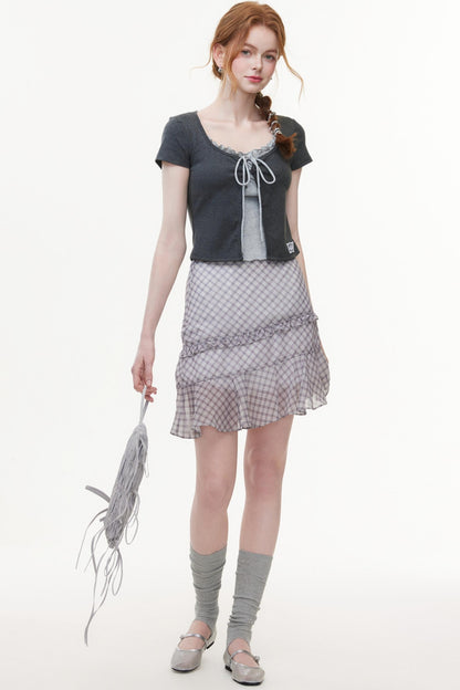 Color Block Knit V-Neck Top