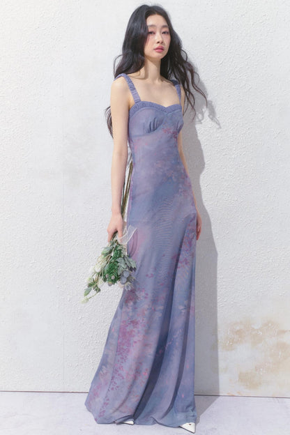 Purple Pleated Summer Dress