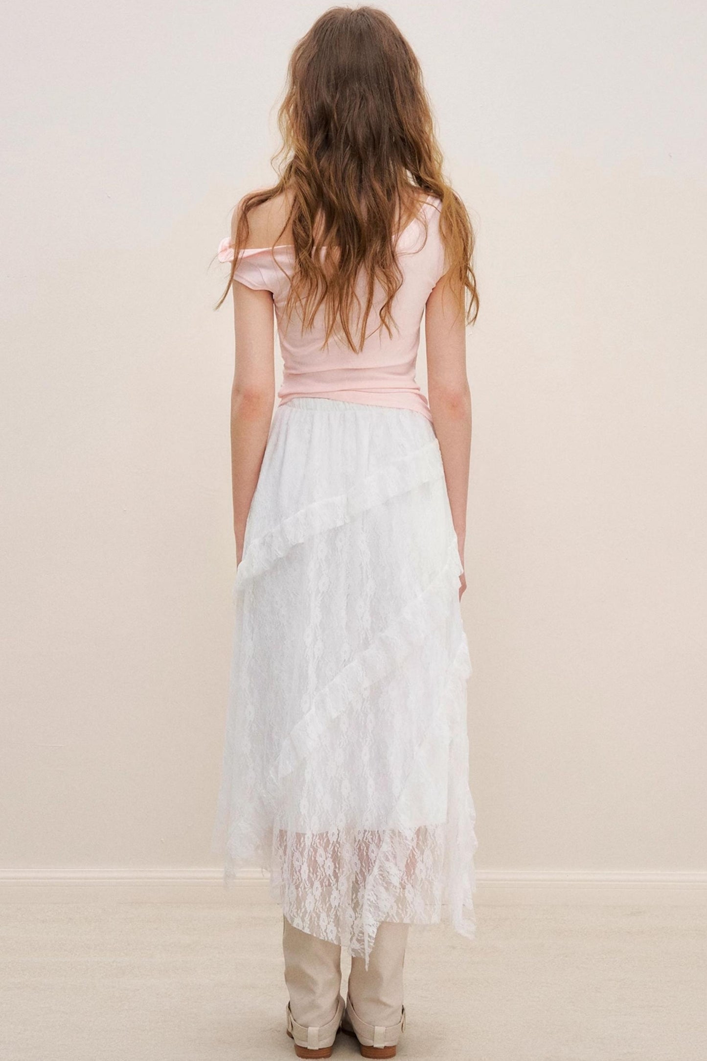 Asymmetric Lace Petal Tee