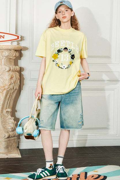 Retro Embroidered Summer Tee