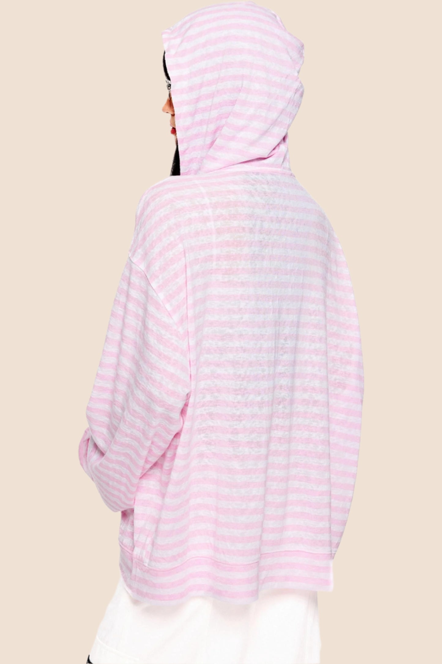 Pink Striped Summer Coverall Jacket