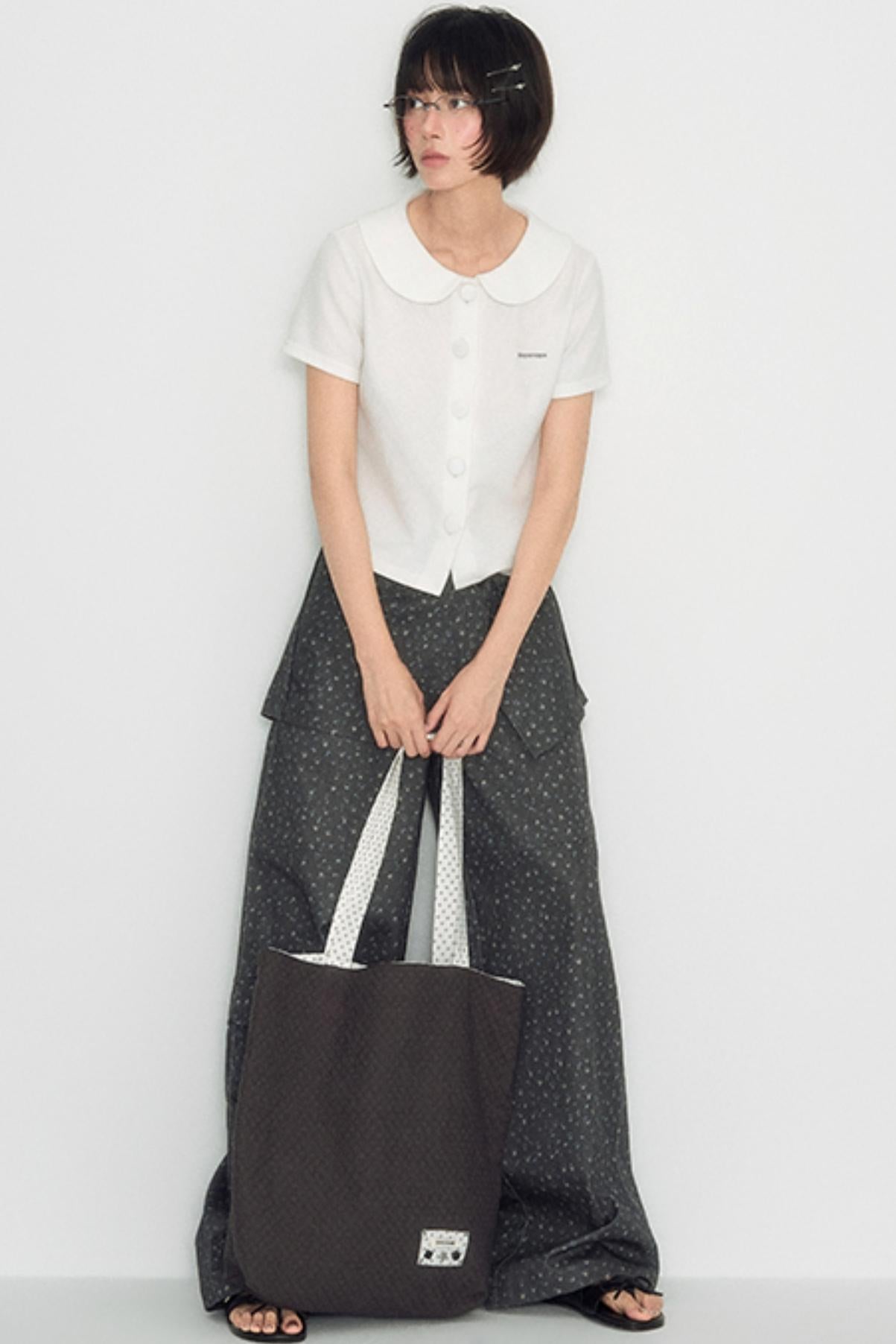 White Shoulder Crop Top