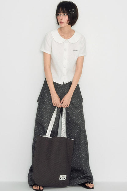 White Shoulder Crop Top