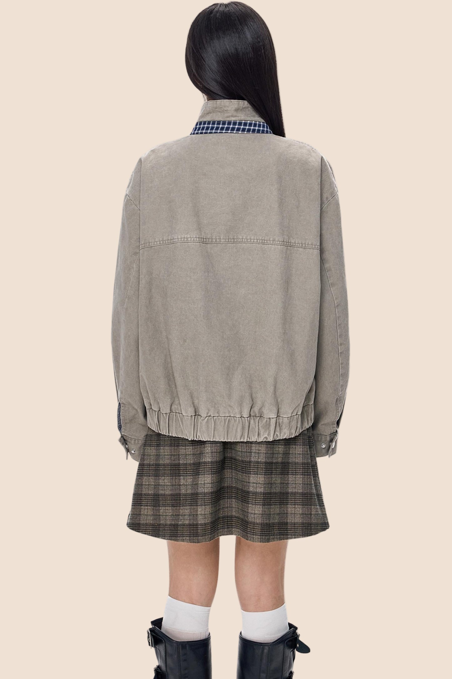 Vintage Zippered Basic Fall Jacket