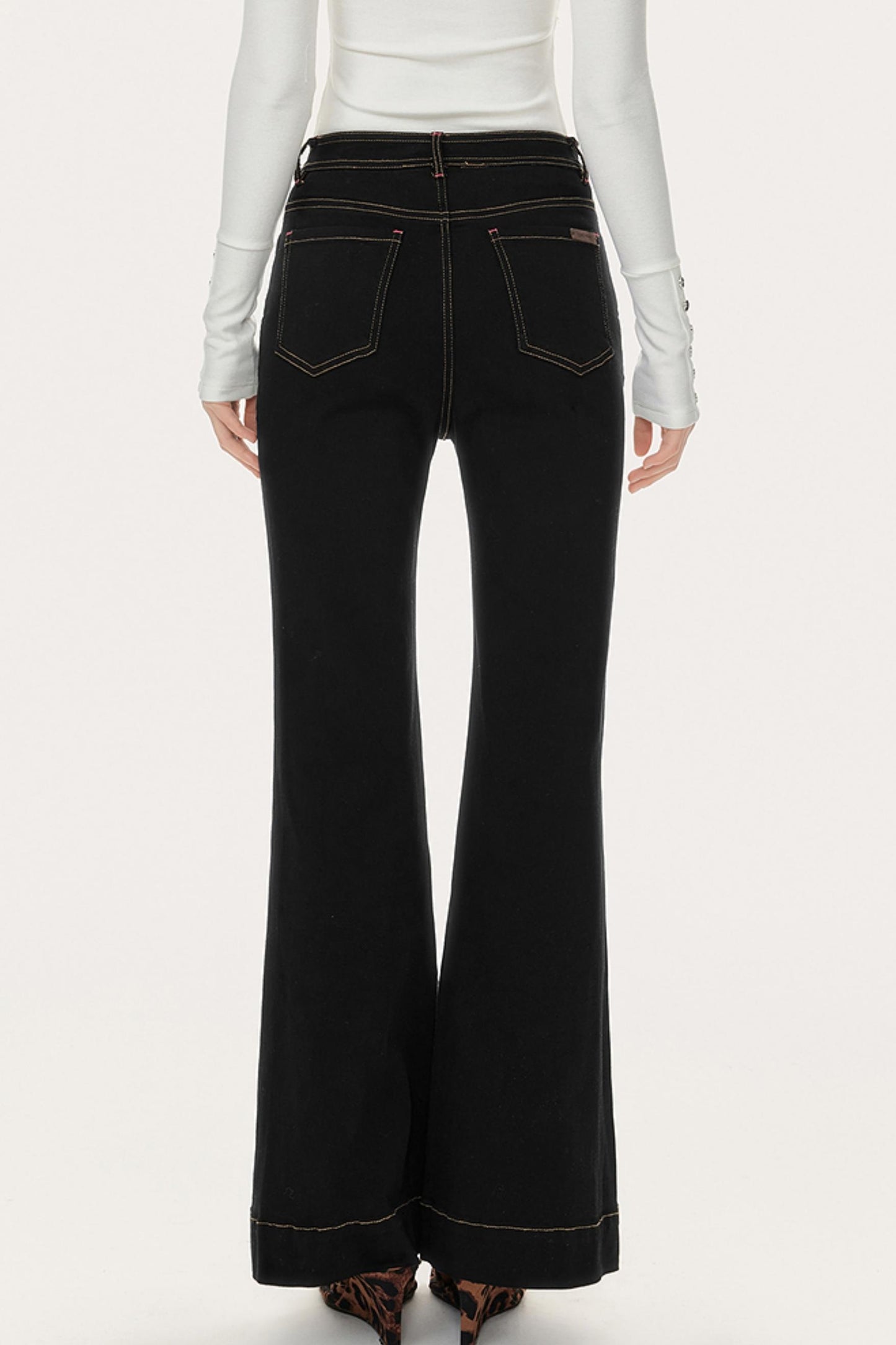 Slim Fit High-Waisted Bootcut Jeans