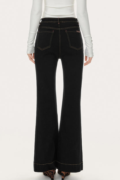 Slim Fit High-Waisted Bootcut Jeans