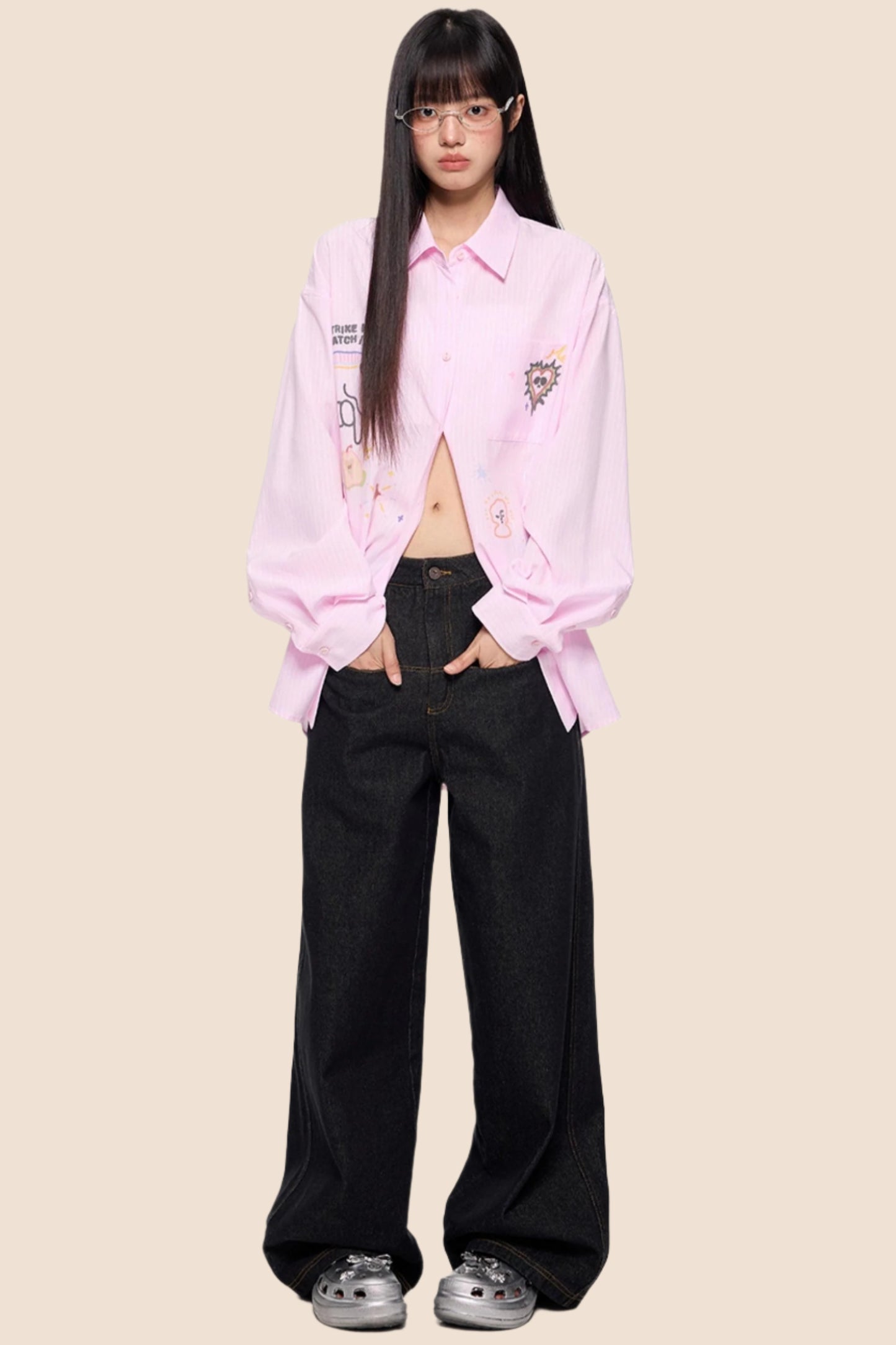 Striped Sunscreen Long Sleeve Shirt