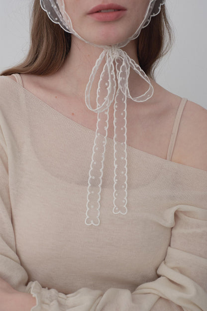 White Tea Chiffon Knit Top