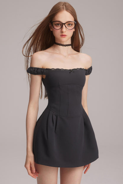 Polka Dot One-Shoulder Dress