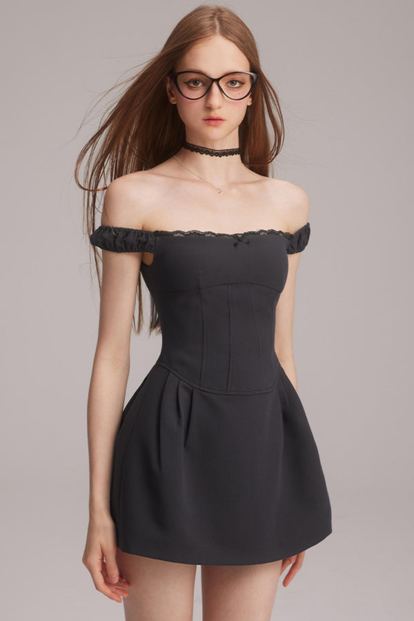 Polka Dot One-Shoulder Dress