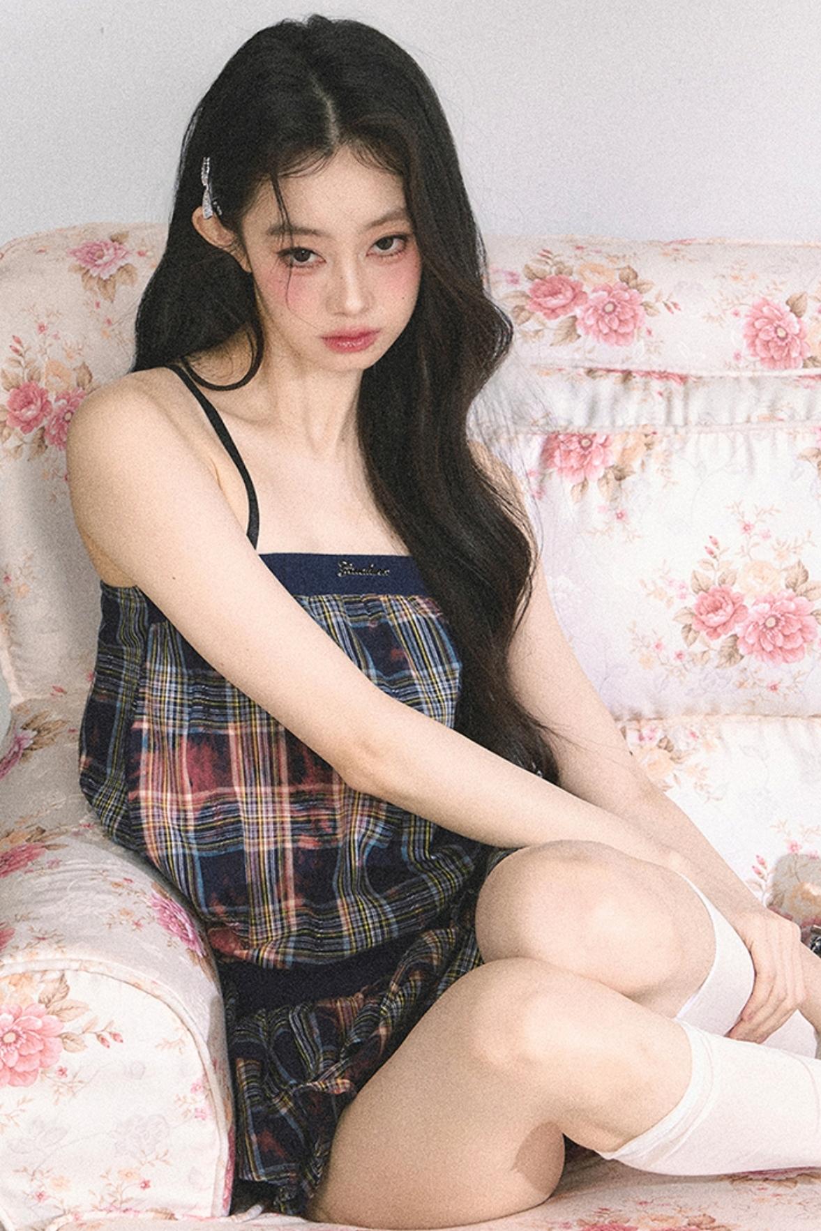 Summer Plaid Halter Dress