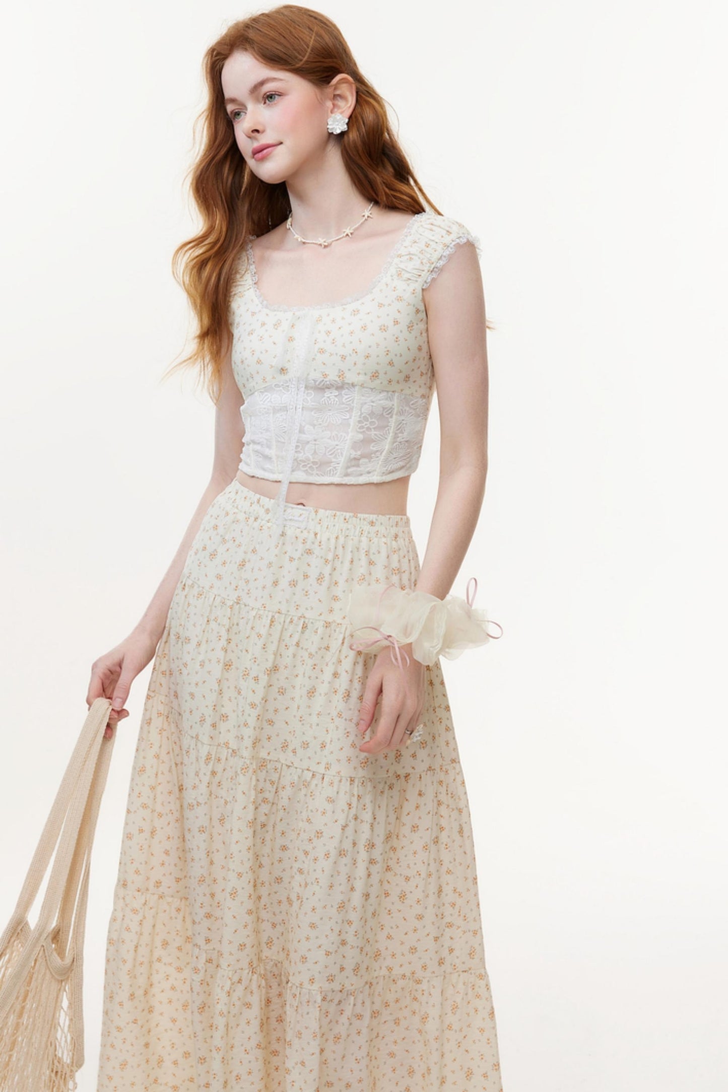 Floral Lace Summer Skirt Set-Up