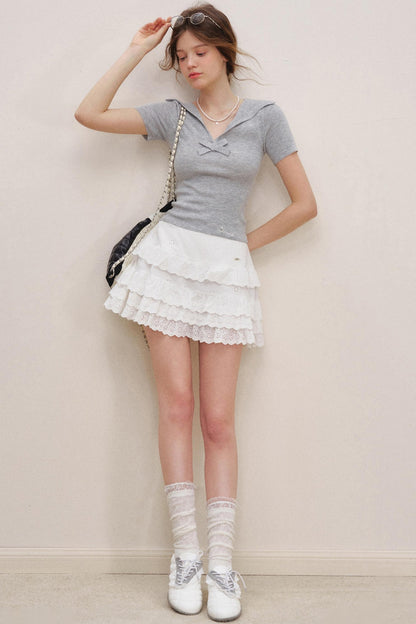 Mulberry Silk Bow Knit Top