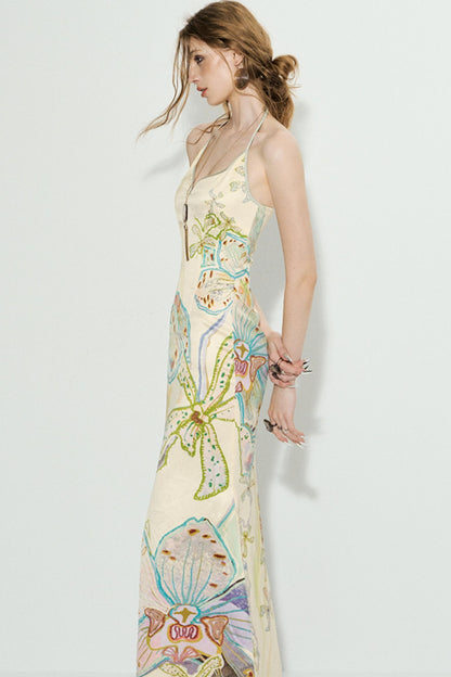 Blossom V-Neck Mermaid Dress