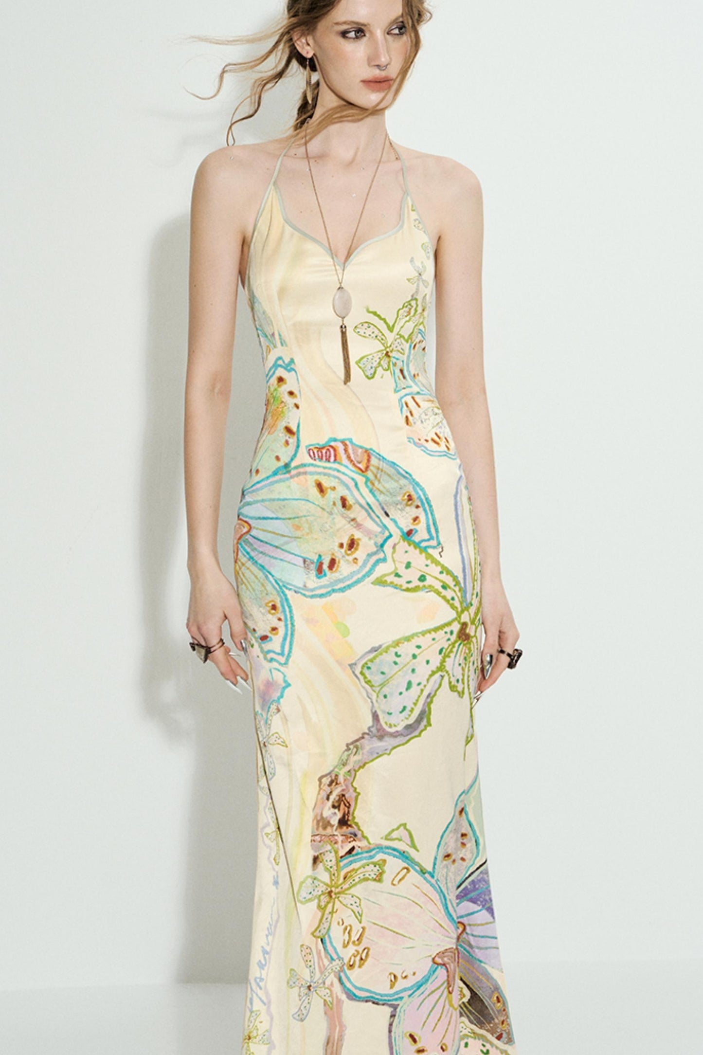 Blossom V-Neck Mermaid Dress