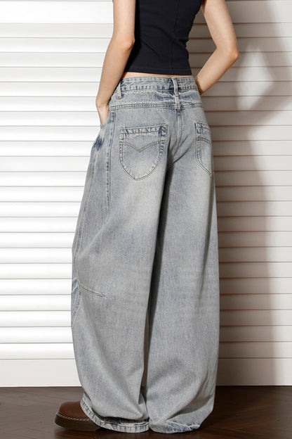 Retro High-Waisted Wide-Leg Jeans
