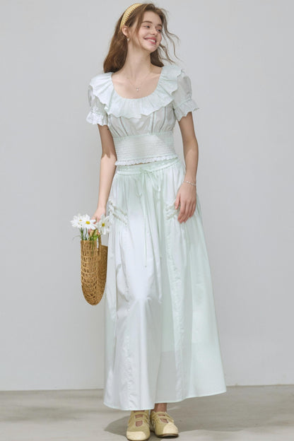 Puff Sleeve Top Skirt Set-Up