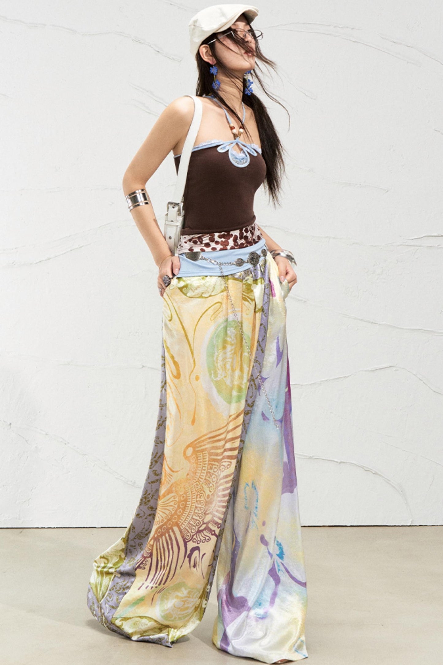 West Draped Wide-Leg Trousers