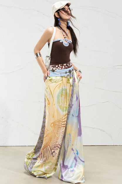 West Draped Wide-Leg Trousers