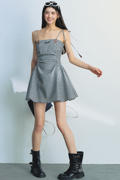 Tencel Checkered Camisole Dress