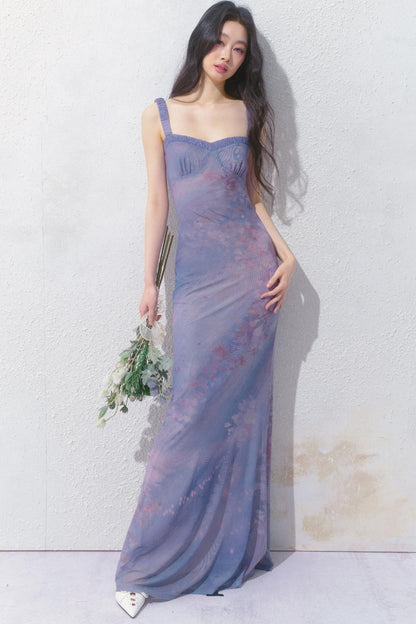 Purple Pleated Summer Dress