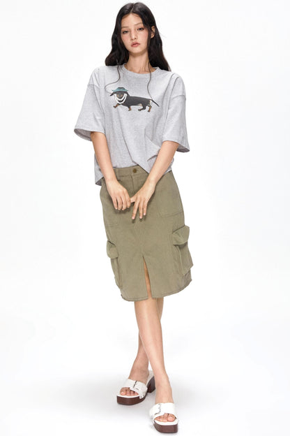 Vintage Utility Half Skirt