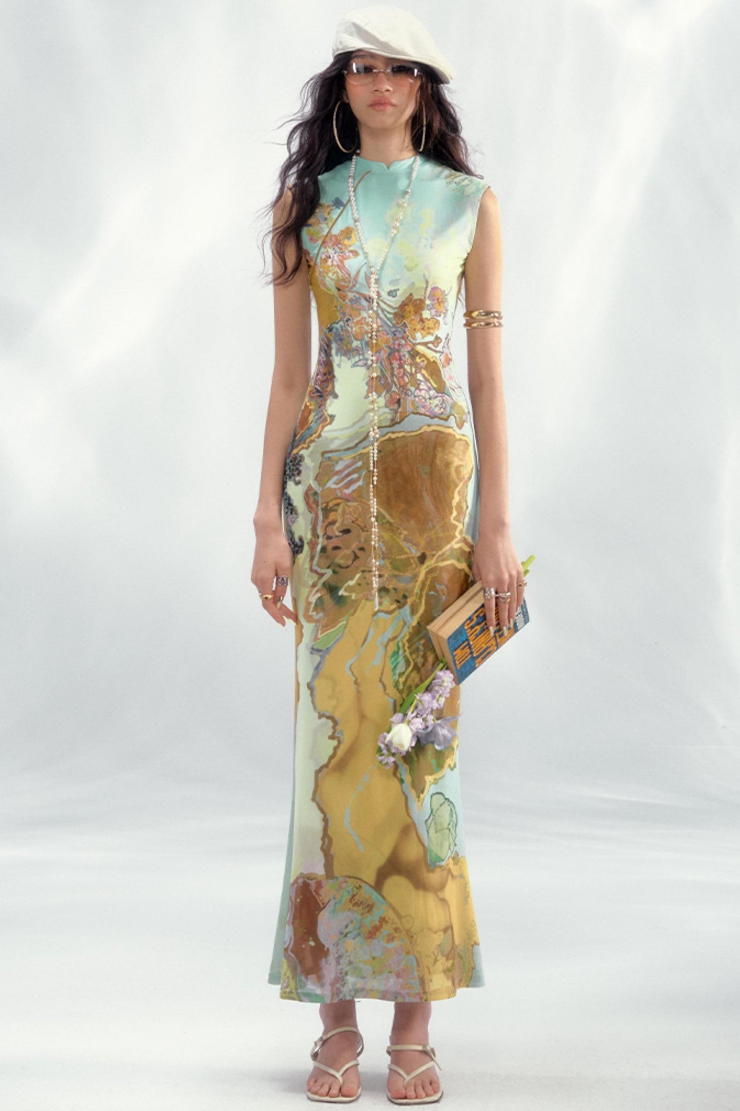 Tri-Color Chinoiserie Dress