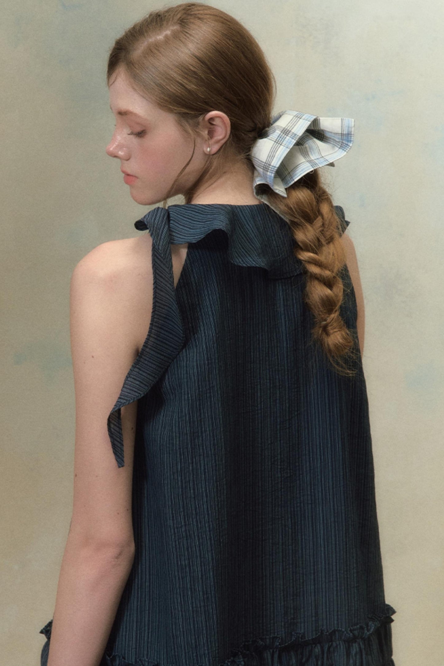 Summer Plaid Tie Dress